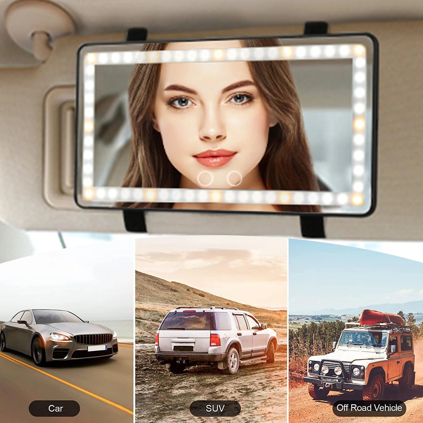 Ultra-LED vanity mirror for car interior